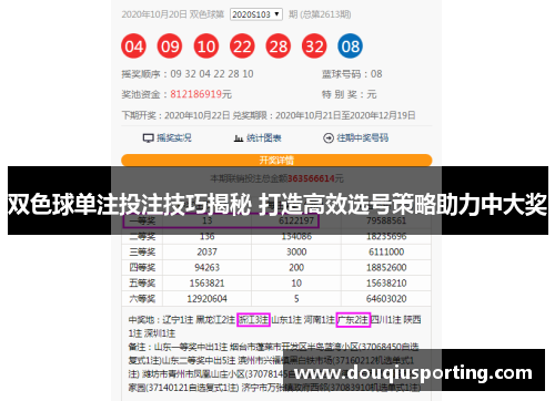 双色球单注投注技巧揭秘 打造高效选号策略助力中大奖